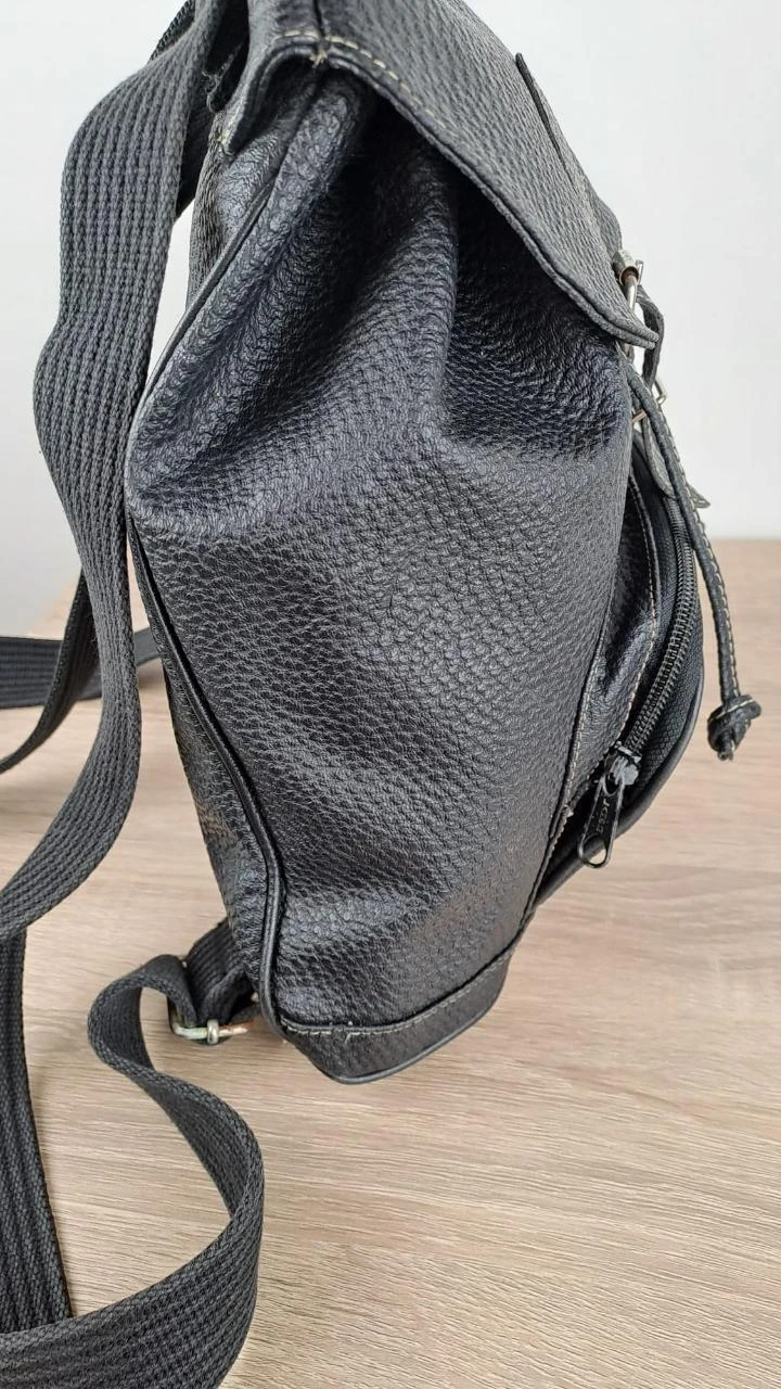 Reversible flap backpack / Vintage / Black / Unisex / Faux leather / 124 – photo 5
